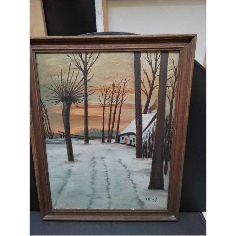 HUILE SUR PANNEAU SIGNÉE 