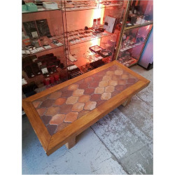 TABLE BASSE CARRELÉE ET CHENE 
