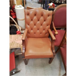 FAUTEUIL CUIR BRUN STYLE...
