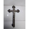 CRUCIFIX NOIR METAL GRIS
