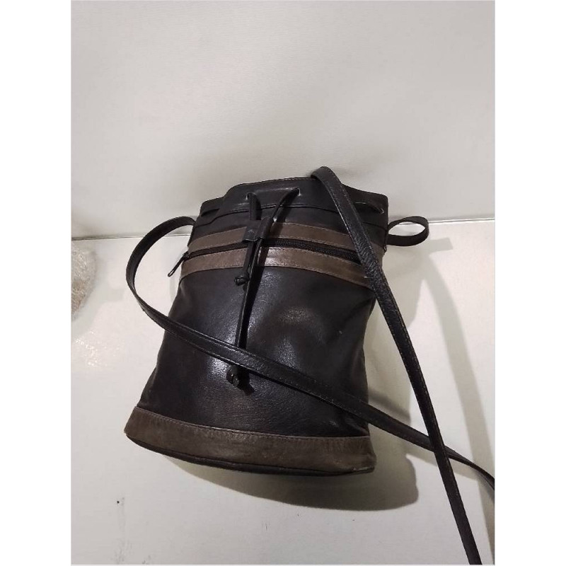 SACOCHE CUIR BICOLORE 