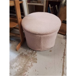 POUF COFFRE TISSU ROSE
