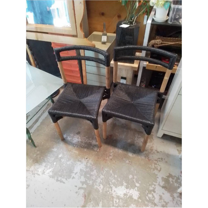 CHAISE BAMBOU ET OSIER NOIR LA PIECE 