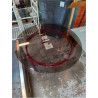 TABLE BASSE METAL ROUGE ET VERRE