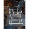 CHEVET METAL BLANC ET VERRE LA PIECE 