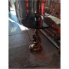 LAMPADAIRE CHEVAL LAITON VERRE FUMÉ 