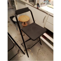 TABOURET DE BAR PLIANT NOIR