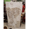 TOILE MODERNE RELIEF ÉLÉPHANT SIGNÉ 
