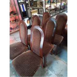 LOT DE 6 CHAISES TISSU ET...