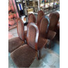 LOT DE 6 CHAISES TISSU ET BOIS 