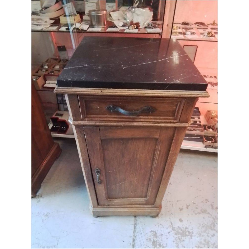 CHEVET ANCIEN CHENE DESSUS MARBRE 