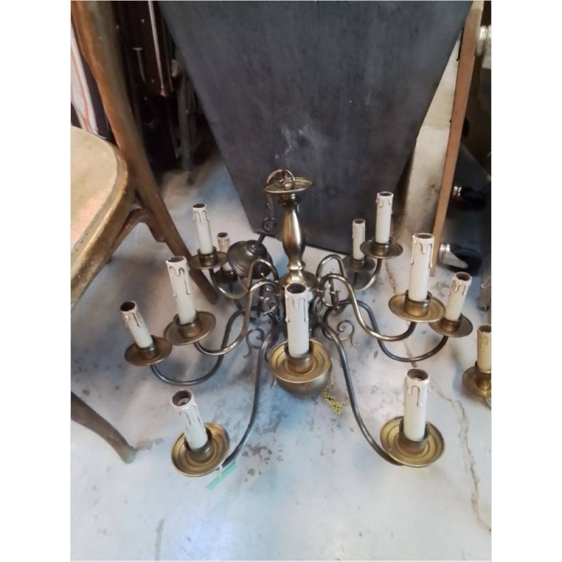 LUSTRE 12 BRANCHES STYLE FLAMAND 