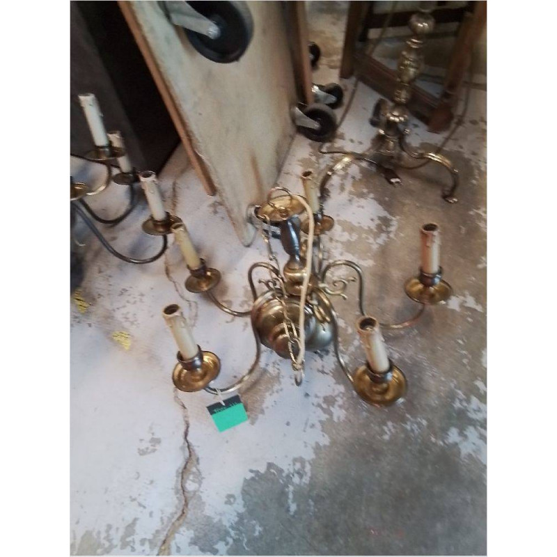 LUSTRE 5 BRANCHES STYLE FLAMAND 