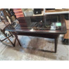 TABLE BASSE RETRO PLATEAU VERRE NOIR