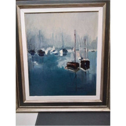 HUILE SUR TOILE BATEAUX...