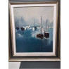 HUILE SUR TOILE BATEAUX ALPHONSE NIES