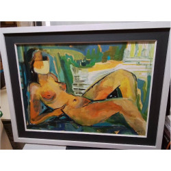 HUILE SUR CARTON NU BRUNO...