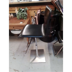 TABOURET DE BAR CUIR NOIR CORUM