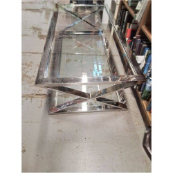 TABLE BASSE METAL ET VERRE MODERNE