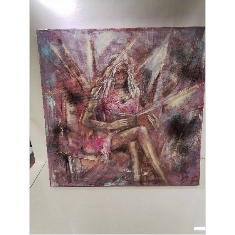HUILE SUR TOILE LECTRICE SIGNÉE IPEK TEMEL