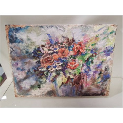 HUILE SUR TOILE FLEURS...