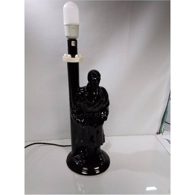 PIED DE LAMPE CÉRAMIQUE NOIRE PERSONNAGE 
