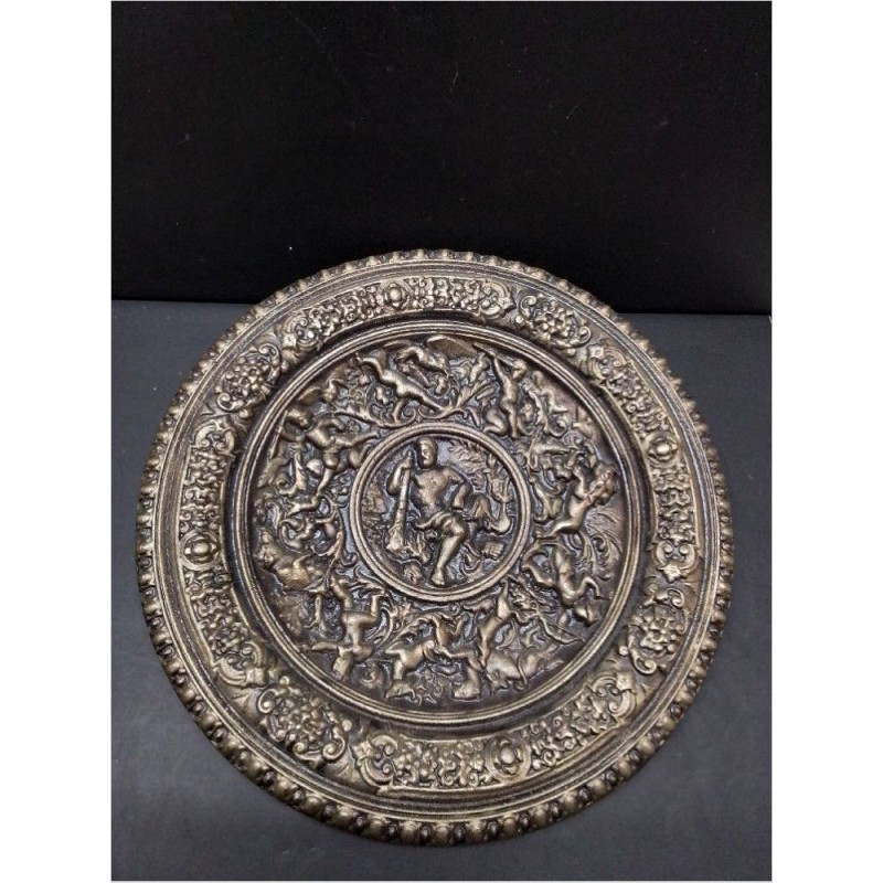 ASSIETTE BRONZE DÉCORATION CHASSEURS 