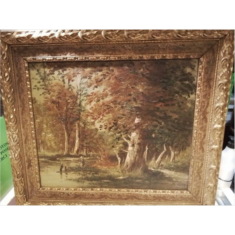 HUILE SUR TOILE L.HENRY A RESTAURER 