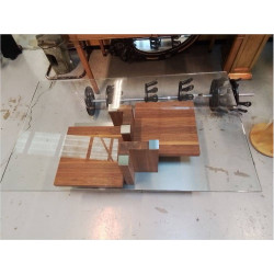 TABLE BASSE MODERNE PLATEAU VERRE VENJAKOB