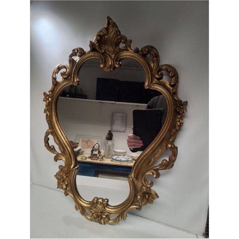 MIROIR STYLE BAROQUE BORD DORÉ 