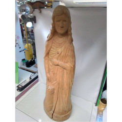 STATUE EN BOIS SIGNÉ NR 