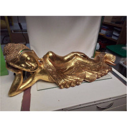 BOUDDHA ALLONGÉ EN BOIS...