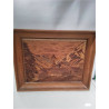 CADRE MARQUETERIE SIGNÉ DECO MONTAGNE 