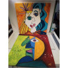TABLEAU VISAGE ABSTRAIT SIGNÉE STEIL 