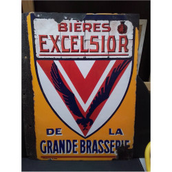 PLAQUE ÉMAILLÉE BIERE...