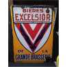 PLAQUE ÉMAILLÉE BIERE EXCELSIOR DOUBLE FACE 67X50