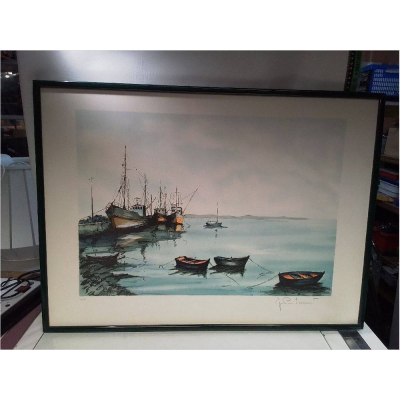 LITHOGRAPHIE JEAN PIERRE LAURENT LES LANGOUSTIERS 
