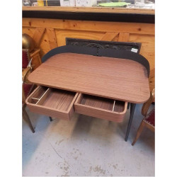 BUREAU DESIGN DE CHEZ HARTO PLACAGE NOYER 2 TIROIRS 