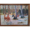HUILE SUR TOILE SIGNÉE KIEFFER PAYSAGE ENNEIGÉ EN FORÊT 