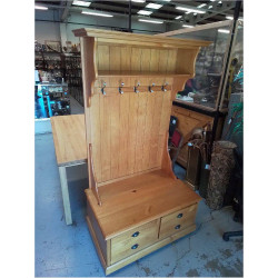 VESTIAIRE EN PIN 2 TIROIRS 