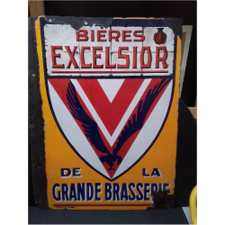 PLAQUE ÉMAILLÉE BIERE...