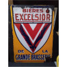 PLAQUE ÉMAILLÉE BIERE EXCELSIOR DOUBLE FACE 67X50
