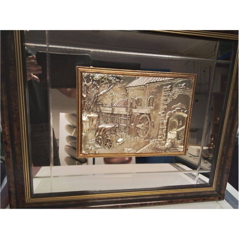 CADRE MIROIR ITALIEN DECOR ARGENTÉ 