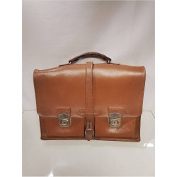 CARTABLE ANCIEN CUIR BRUN
