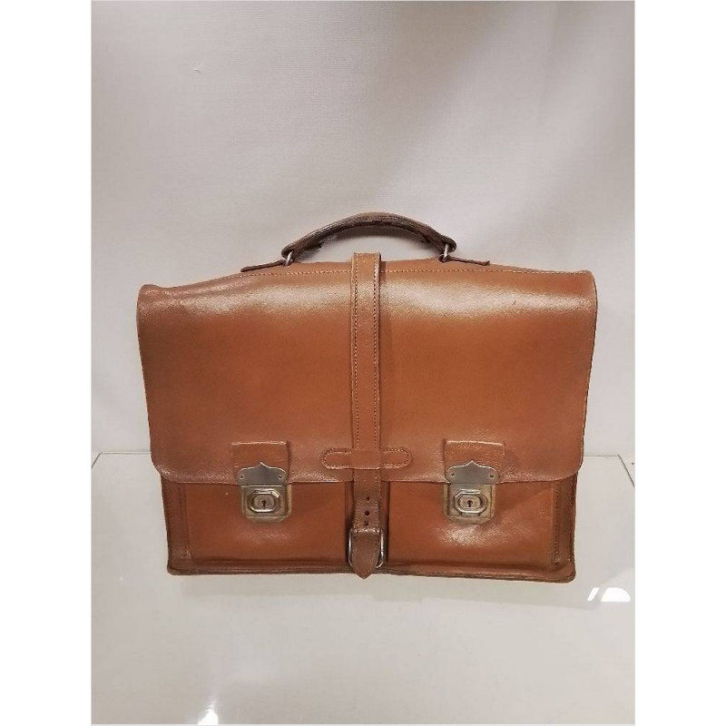 CARTABLE ANCIEN CUIR BRUN