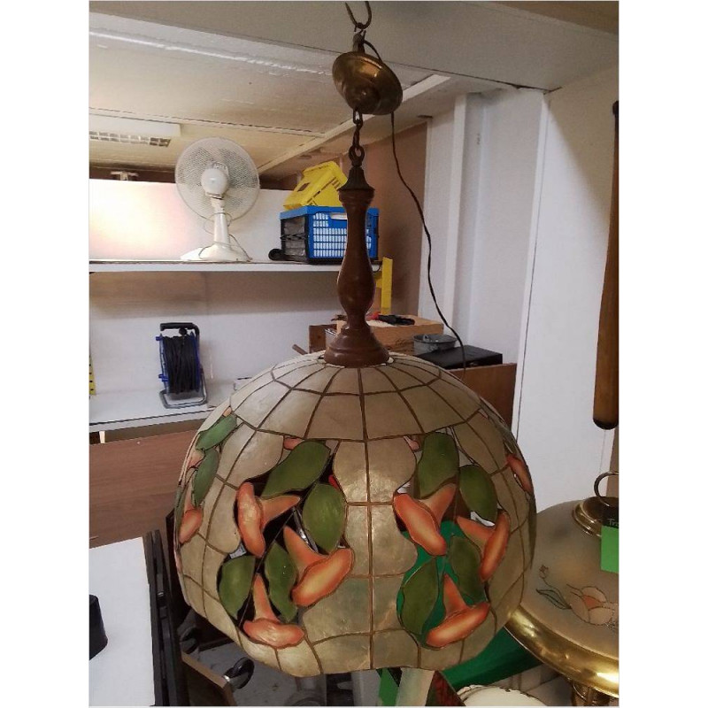 SUSPENSION A FACETTES DECOR FLEURS 