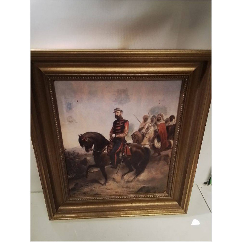 REPRODUCTION CAVALIER CADRE DORÉ 