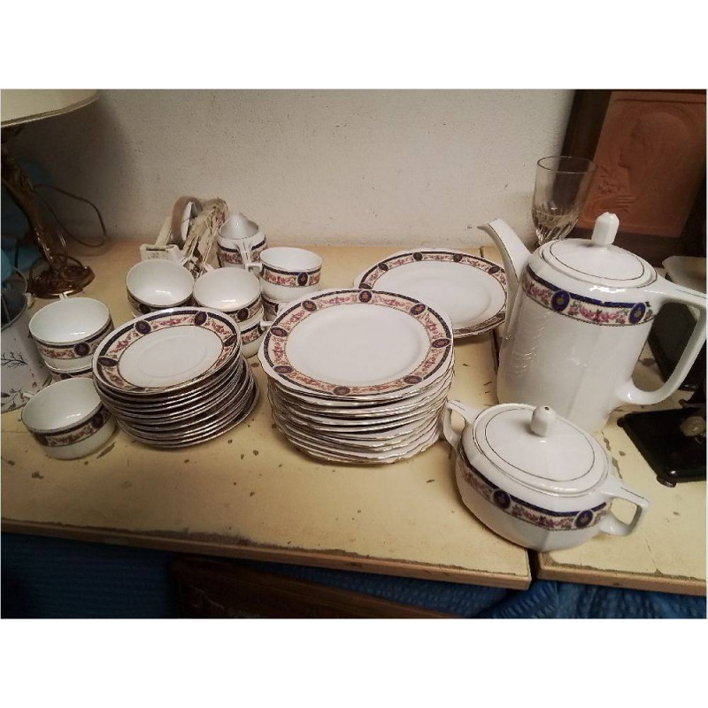 SERVICE A DESSERT PORCELAINE TCHECOSLOVAQUE
