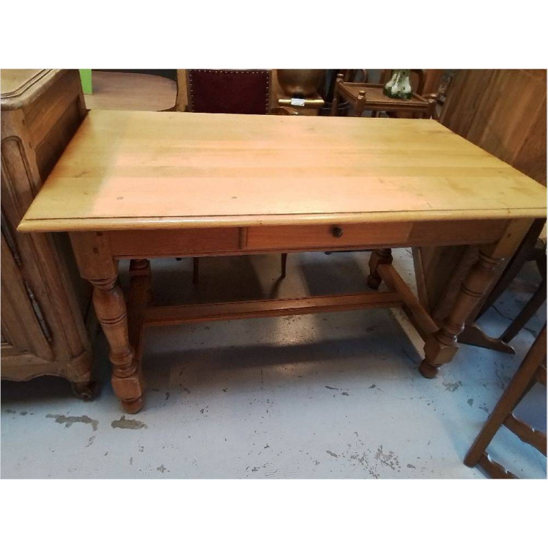 TABLE CHENE CLAIR 1 TIROIR 