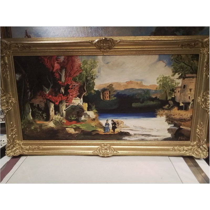 HUILE SUR TOILE H.KAILS CADRE DORÉ 